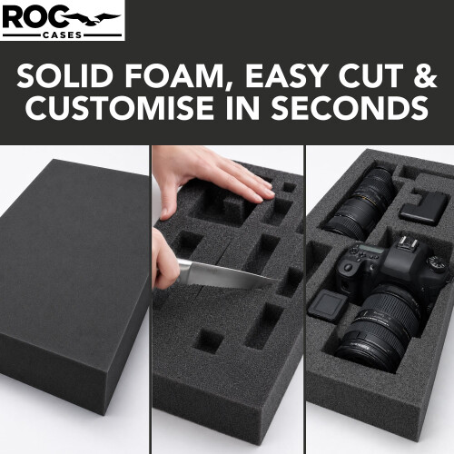 ROC Cases 0201 Flight Case 32.5x25x17cm, Fixed Lid, High Density Foam 2