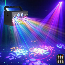 All in One Disco Lights for Big Parties, Stage Lights DMX512, 16 Eyes Strobe Lights, Sound Activated, Party Decoration for Birthday, Wedding, Events,