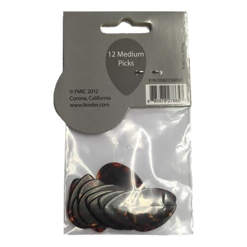 Fender Fender 098-0358-358 Shape Picks, 12 Count, Shell, Medium 2