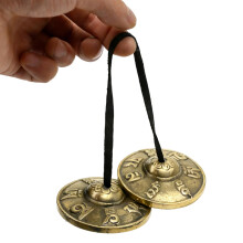 MospdyGear Pair of 6.5cm Tibetan Tingsha Bells, Engraved with Buddhist Symbols for Mindfulness and Yoga Practice, Meditation Sound Healing Instruments
