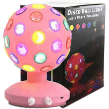 6 Inches Disco Ball Light Adjustable Rotating Speed and Brightness Party Lights Strobe Lamp Stage Light with USB Cable for Birthday Gathering Xmas Dé