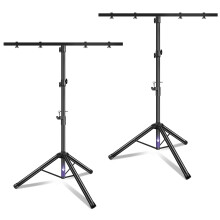 futrue-wolker 2 x DJ Light Stand with Crossbeam, 1 m - 2.5 m Height-Adjustable DJ Light Stand for Stage Lighting and Concert Lighting, for up to 4 DJ