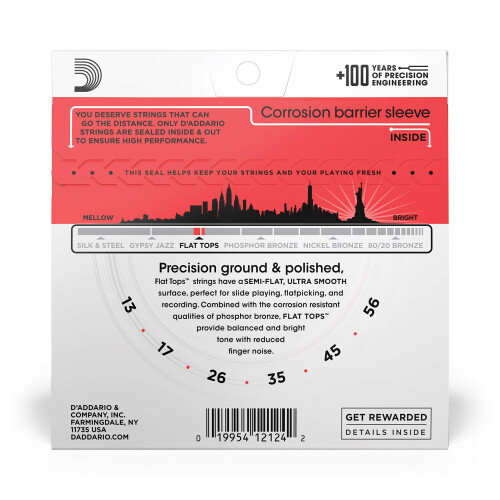 D'Addario Flat Tops Phosphor Bronze Strings EFT17, 13-56 2
