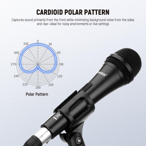 Neewer NEEWER NW-040 Cardioid Dynamic Microphone with XLR Cable, Metal Housing 2