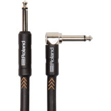 ROLAND Black Series 15Ft / 4.5M Instrument Cable,Angled/Straight 1/4" Jack - Ric-B15A