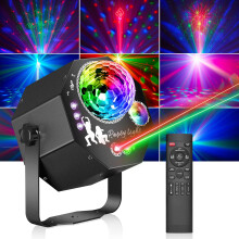 Vicalo 4 in 1 Disco Lights with Disco Ball Light, Sound Control DJ Lights, RGB LED Disco Lights for Parties, Disco Light Party Light for Home Parties,