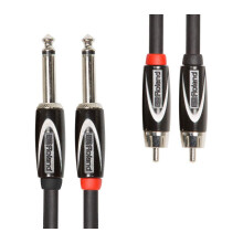 ROLAND 10 ft./3m Black Series Interconnect Dual Cable—1/4-Inch To RCA, RCC-10-2R28