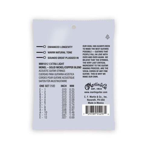 Martin Strings - Retro Monel - 12 String Extra Light (10-47) 1