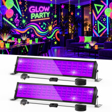 T-SUN 2 Packs 72W UV Black Light Bar, Blacklights Bars 395-400NM for Party
