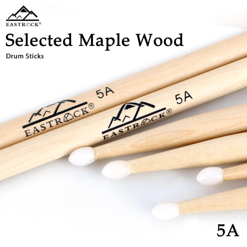 EASTROCK 5A Drum Sticks Nylon Tip 3 Pairs Maple Drumsticks for Drummers 1