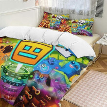 (240x260cm 94x102in) Σετ κλινοσκεπασμάτων 3 τεμαχίων Geometry Dash a1092 Μαλακό, ζεστ