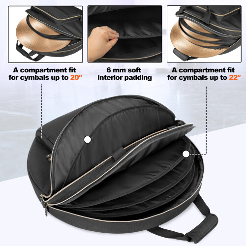 Damero Double Layer 22" Cymbal Bag with 6mm Padded Divider 2