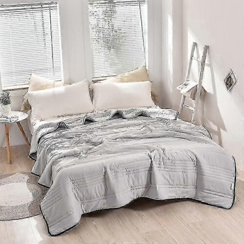 (100x150, Gray) Υπερ-δροσερή κουβέρτα για διπλά και μονά κρεβάτια, εξαιρ 2