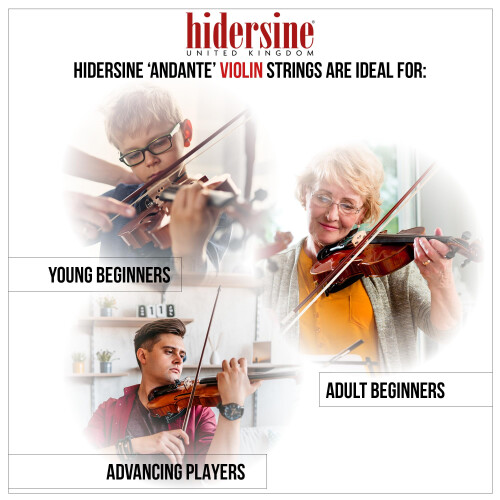 Hidersine Andante Series Violin Strings SET for 1/4 size Violins 2