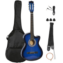 HOMCOM 38 Inch Full Size Acoustic Electric Guitar Classical Blue