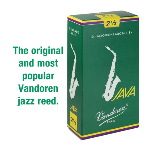 Vandoren "Java" Alto saxophone reeds, box of 10 - Strength 2,5 1