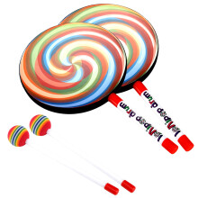 ZEAYEA 2 Pack 8 Inch Lollipop Drum, Lollipop Shape Hand Drum with Drumstick, Musical Instrument for Party Holiday