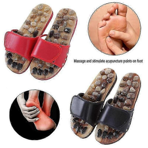 (41-42, black) Παπούτσια Walk Stone Μασάζ Ποδιών Βελονισμός Μασάζ με Βότσαλα 1