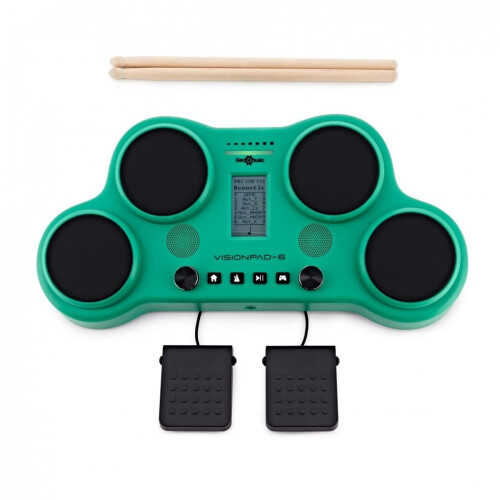 VISIONPAD-6 Tabletop Electronic Drum Kit 4 Pads, 2 Pedals and Drumsticks