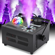 Hakuta 1000W Fog Machine Vertical Smoke Machine, 18 LED + Disco Ball