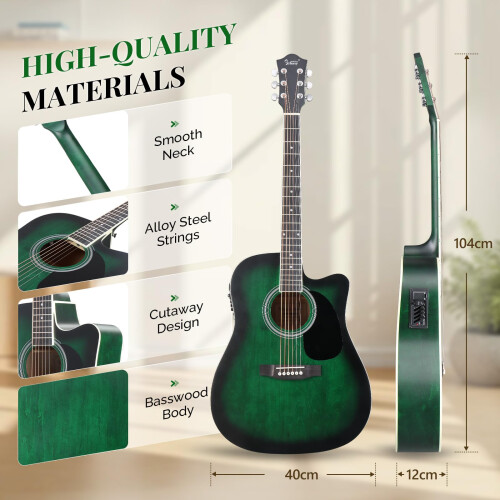 Glarry Full Size Electro Acoustic Guitar with Amp, Guitar Kit for Beginners 1