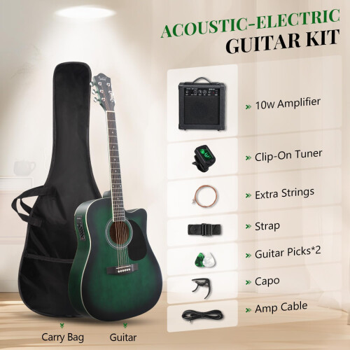 Glarry Full Size Electro Acoustic Guitar with Amp, Guitar Kit for Beginners 2