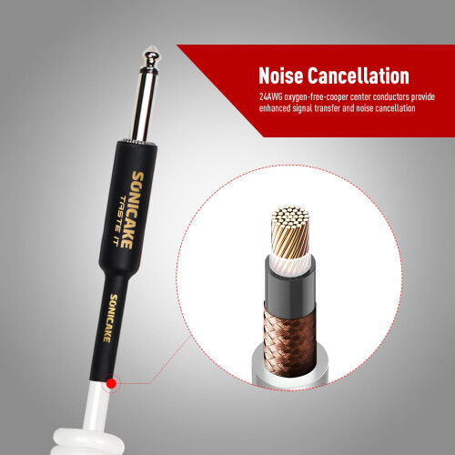 SONICAKE Coiled Guitar Cable 32 Feet/10M Instrument Cable 2