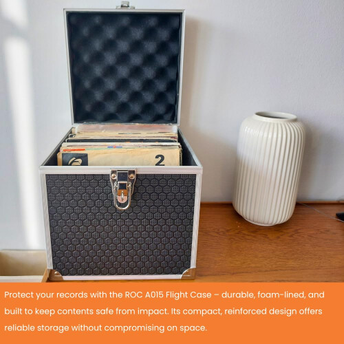 ROC Cases Vinyl Record Storage Case, 7" Singles, Lockable, 220x220x220mm 1