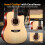 Pyle Cutaway Acoustic Guitar, Full Size, Steel String Starter Kit, Natural 5