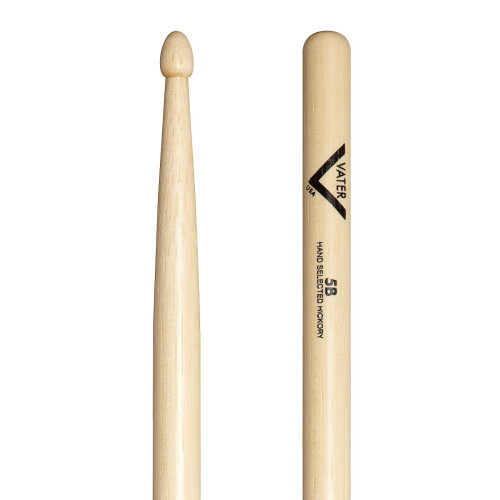 Vater - 5B (Wood Tip) American Hickory Drumsticks - 3 pair pack - VS3P5BW 1