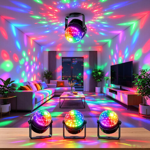 EluDizko Disco Party Light, DJ Stage Light, with Remote Control 3pack 1