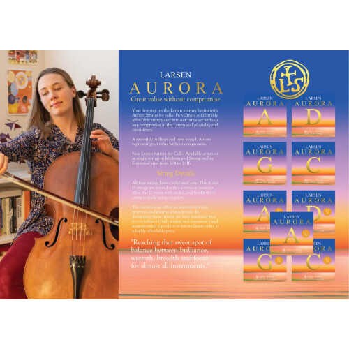Larsen Aurora Cello 4/4 - A String - Single String - Strong - Tension 17.9kg/ 39.5lbs 1