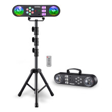 DJ Light with Stand, WorldLite 5-in-1 Party Bar Light Set with Magic Ball, Led Par, Red & Green Pattern, Strobe/UV, Portable Tripod DJ Stage Lighting