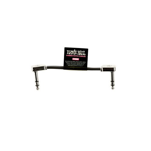 Ernie Ball 3" Single Flat Ribbon Stereo Patch Cable - Black