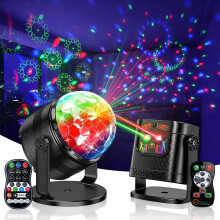 Vicalo Disco Lights DJ Lights, 360 Rotating Disco Ball + Party Light with Music Control, RGB Disco Light with Remote for Party, Birthday, Karaoke, C