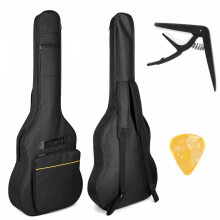 Acoustic Guitar Case, with Shockproof Base, Padded Bag & Accessories Pocket
