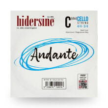 Hidersine Andante CELLO C String for 4/4-3/4 size. Steel Core, Alloy String for Longevity & Ease of Playing Feel. Excellent Tone & Great Value. For Ce