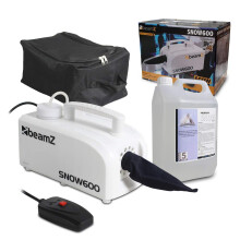 beamz SNOW600 Snow Machine with 5L Fluid Bag - Professional Artificial Snow Machine for Party, Event and Stage Use, Realistic Effect Maker
