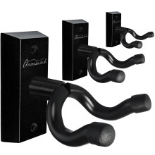 Onmiwod Guitar Wall Mount 3 Pack, Black Hardwood Guitar Hanger, U-Shaped Guitar Wall Hanger Mount, Guitar Holder Hook Stand for Acoustic, Electric Gui