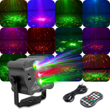 Mini Disco Lights Party Lights, Sound Activated with Remote Control & Timer, 120 Patterns RGB LED Stage Lighting, USB Powered for Home Party Show Wedd