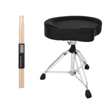 STRICH Saddle Drum Stool, Swivel Adjustable Padded Drum Throne Seat