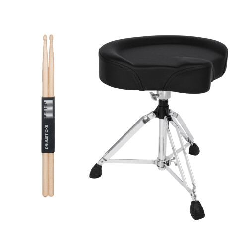 STRICH Saddle Drum Stool, Swivel Adjustable Padded Drum Throne Seat