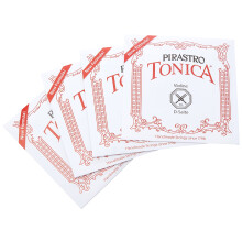 Pirastro Tonica 4/4 Violin Strings with Advanced Synthetic Core, Medium Gauge with Ball End E - Professional Nylon String Set with Warm, Rich Sound -