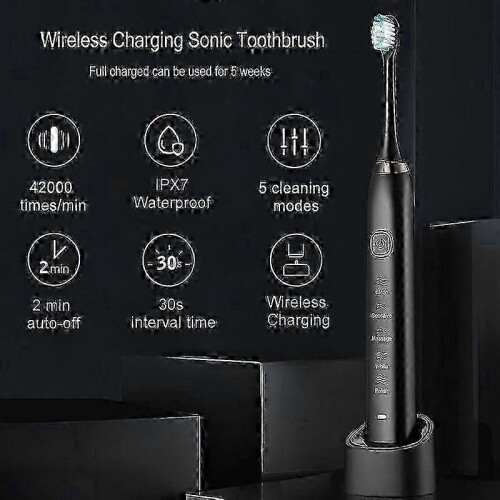(S100 White 8 Heads) Sarmocare S100 Sonic Ηλεκτρική Οδοντόβουρτσα USB Επαναφορτιζόμενη 1