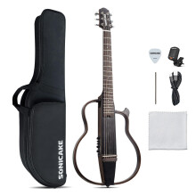 SONICAKE QGT-01 Electric Travel Guitar, Portable Solid Mahogany Body