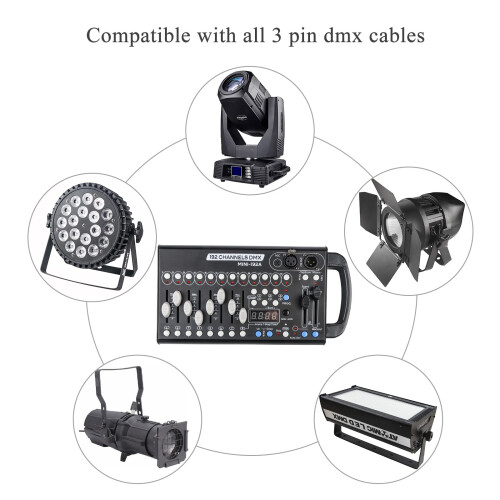 DMX Controllers Lighting, DJ Light Controller for Live House, DMX Controller 512 for Stage Light, 192CH DMX Lighting Controller for Family Party. 1