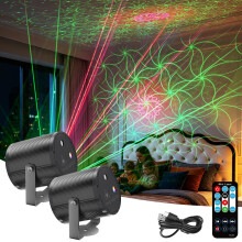 EluDizko -2 Pack Mini Party Lighting Effects, Laser Disco Light, RGB LED Disco Light, Multi-Color Effects with Remote Control, Suitable for Christmas,