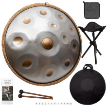 LOMUTY Handpan, Steel Drum,Hand Pan Instrument, Silver