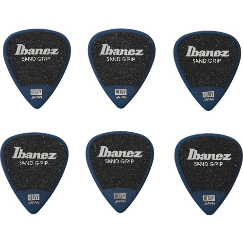 IBANEZ Flat Pick Sand Grip - Blue Pack of 6 (PPA14HSG-DB) 2