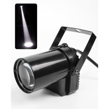 Klarlight Disco Ball Spotlight 3W LED White Mirror Ball Pin Spot Light, UK Plug with 3M Long Cable, Mini Spot Beam DJ Lights with Stand, Party Stage L